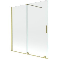 Mexen Velar Kádparaván 2 részes  csúszó 150 x 150 cm,  átlátszó nano, arany s csiszolt- 896-150-000-01-55 Kádparaván Fürdökád Mexen
