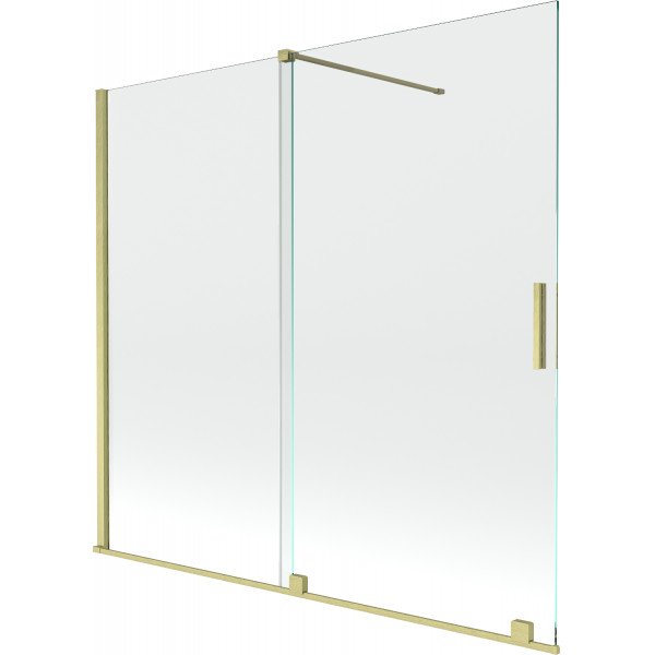 Mexen Velar Kádparaván 2 részes  csúszó 170 x 150 cm,  átlátszó nano, arany s csiszolt- 896-170-000-01-55 Kádparaván