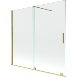 Mexen Velar Kádparaván 2 részes  csúszó 170 x 150 cm,  átlátszó nano, arany s csiszolt- 896-170-000-01-55 Kádparaván Fürdökád Mexen