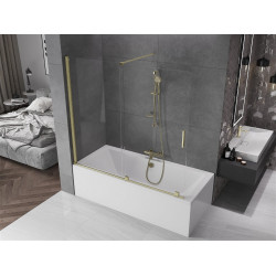 Mexen Velar Kádparaván 2 részes  csúszó 170 x 150 cm,  átlátszó nano, arany s csiszolt- 896-170-000-01-55 Kádparaván Fürdökád Mexen