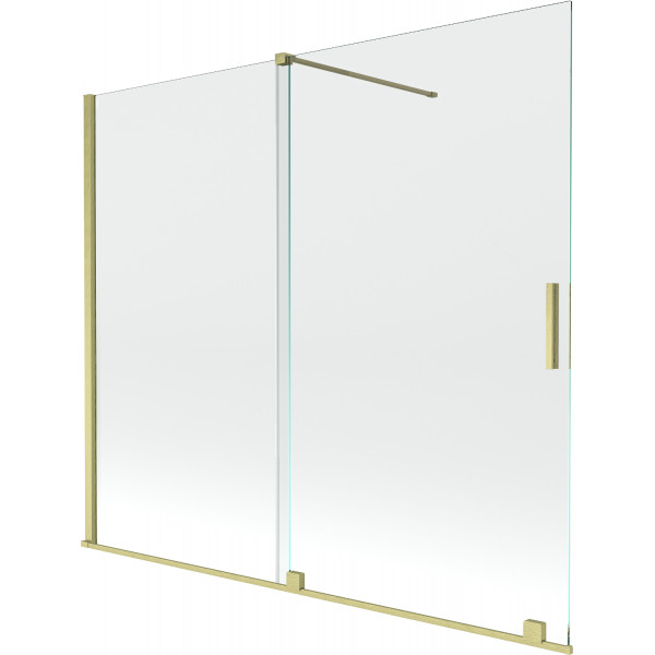 Mexen Velar Kádparaván 2 részes  csúszó 180 x 150 cm,  átlátszó nano, arany s csiszolt- 896-180-000-01-55 Kádparaván