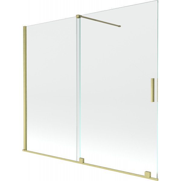 Mexen Velar Kádparaván 2 részes  csúszó 180 x 150 cm,  átlátszó nano, arany s csiszolt- 896-180-000-01-55 Kádparaván