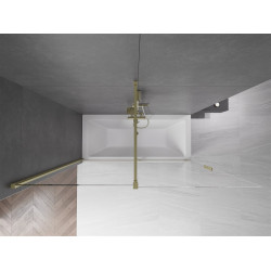 Mexen Velar Kádparaván 2 részes  csúszó 180 x 150 cm,  átlátszó nano, arany s csiszolt- 896-180-000-01-55 Kádparaván