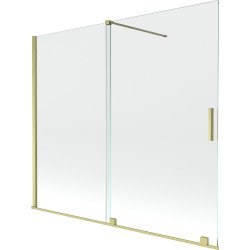 Mexen Velar Kádparaván 2 részes  csúszó 180 x 150 cm,  átlátszó nano, arany s csiszolt- 896-180-000-01-55 Kádparaván Fürdökád Mexen