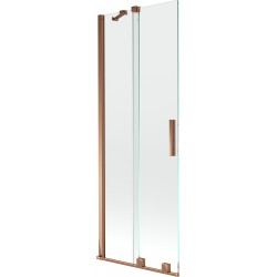 Mexen Velar Kádparaván 2 részes  csúszó 75 x 150 cm,  átlátszó nano, rózsa arany - 896-075-000-01-60 Kádparaván Fürdökád Mexen