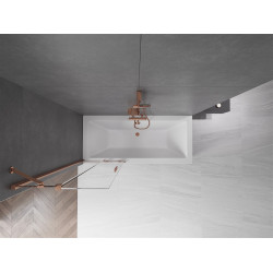 Mexen Velar Kádparaván 2 részes  csúszó 75 x 150 cm,  átlátszó nano, rózsa arany - 896-075-000-01-60 Kádparaván