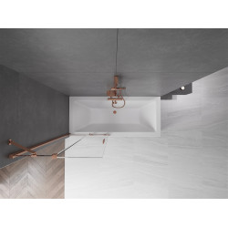 Mexen Velar Kádparaván 2 részes  csúszó 80 x 150 cm,  átlátszó nano, rózsa arany - 896-080-000-01-60 Kádparaván