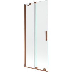 Mexen Velar Kádparaván 2 részes  csúszó 80 x 150 cm,  átlátszó nano, rózsa arany - 896-080-000-01-60 Kádparaván Fürdökád Mexen