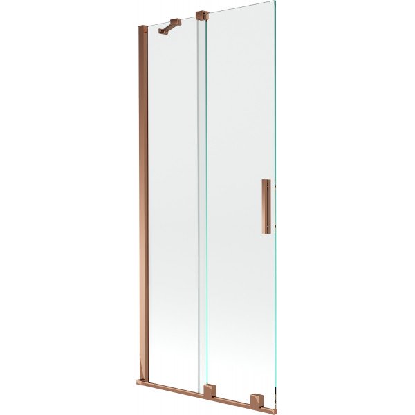 Mexen Velar Kádparaván 2 részes  csúszó 85 x 150 cm,  átlátszó nano, rózsa arany - 896-085-000-01-60 Kádparaván