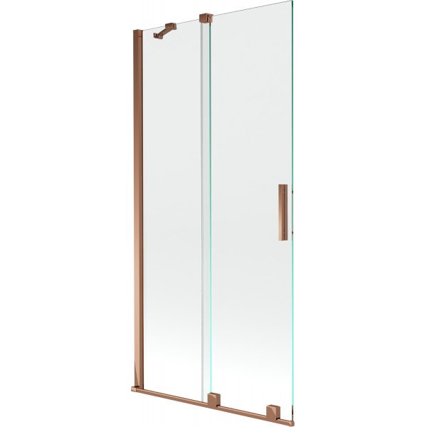 Mexen Velar Kádparaván 2 részes  csúszó 90 x 150 cm,  átlátszó nano, rózsa arany - 896-090-000-01-60 Kádparaván