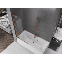 Mexen Velar Kádparaván 2 részes  csúszó 90 x 150 cm,  átlátszó nano, rózsa arany - 896-090-000-01-60 Kádparaván