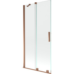 Mexen Velar Kádparaván 2 részes  csúszó 90 x 150 cm,  átlátszó nano, rózsa arany - 896-090-000-01-60 Kádparaván Fürdökád Mexen