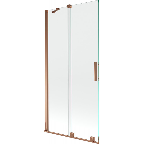 Mexen Velar Kádparaván 2 részes  csúszó 95 x 150 cm,  átlátszó nano, rózsa arany - 896-095-000-01-60 Kádparaván