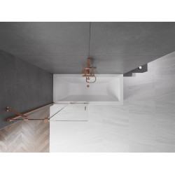 Mexen Velar Kádparaván 2 részes  csúszó 95 x 150 cm,  átlátszó nano, rózsa arany - 896-095-000-01-60 Kádparaván