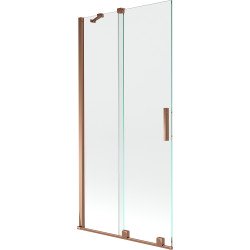 Mexen Velar Kádparaván 2 részes  csúszó 95 x 150 cm,  átlátszó nano, rózsa arany - 896-095-000-01-60 Kádparaván Fürdökád Mexen
