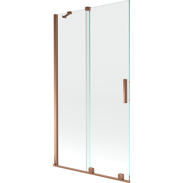 Mexen Velar Kádparaván 2 részes  csúszó 100 x 150 cm,  átlátszó nano, rózsa arany - 896-100-000-01-60 Kádparaván