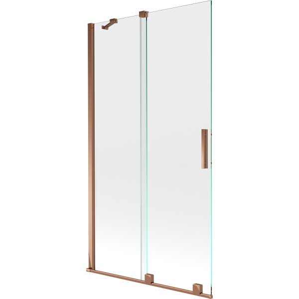 Mexen Velar Kádparaván 2 részes  csúszó 100 x 150 cm,  átlátszó nano, rózsa arany - 896-100-000-01-60 Kádparaván