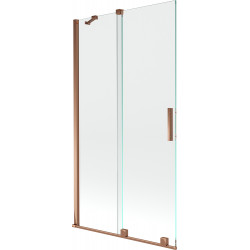 Mexen Velar Kádparaván 2 részes  csúszó 100 x 150 cm,  átlátszó nano, rózsa arany - 896-100-000-01-60 Kádparaván Fürdökád Mexen