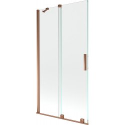 Mexen Velar Kádparaván 2 részes  csúszó 100 x 150 cm,  átlátszó nano, rózsa arany - 896-100-000-01-60 Kádparaván Fürdökád Mexen