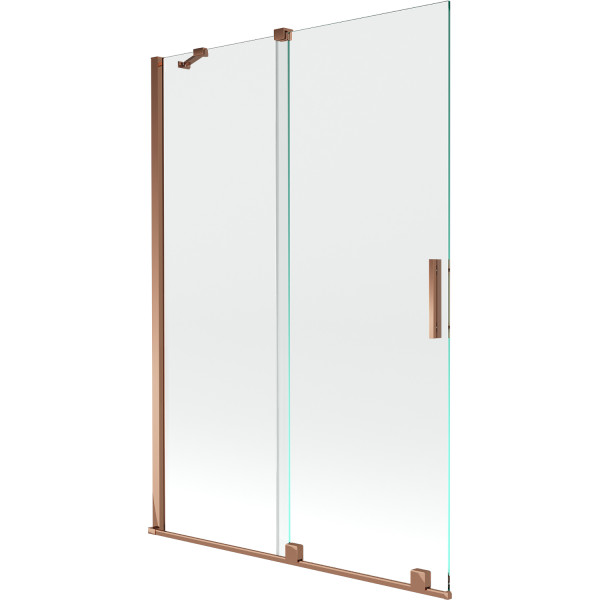 Mexen Velar Kádparaván 2 részes  csúszó 120 x 150 cm,  átlátszó nano, rózsa arany - 896-120-000-01-60 Kádparaván