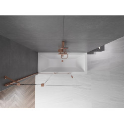 Mexen Velar Kádparaván 2 részes  csúszó 120 x 150 cm,  átlátszó nano, rózsa arany - 896-120-000-01-60 Kádparaván