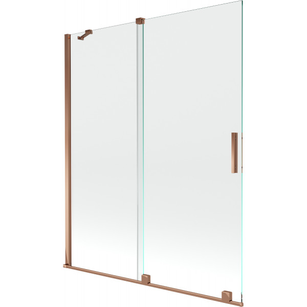 Mexen Velar Kádparaván 2 részes  csúszó 140 x 150 cm,  átlátszó nano, rózsa arany - 896-140-000-01-60 Kádparaván