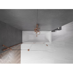 Mexen Velar Kádparaván 2 részes  csúszó 140 x 150 cm,  átlátszó nano, rózsa arany - 896-140-000-01-60 Kádparaván