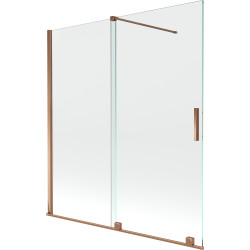 Mexen Velar Kádparaván 2 részes  csúszó 150 x 150 cm,  átlátszó nano, rózsa arany - 896-150-000-01-60 Kádparaván Fürdökád Mexen