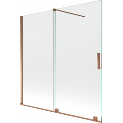 Mexen Velar Kádparaván 2 részes  csúszó 160 x 150 cm,  átlátszó nano, rózsa arany - 896-160-000-01-60 Kádparaván Fürdökád Mexen