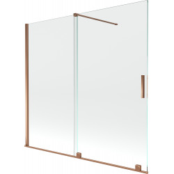 Mexen Velar Kádparaván 2 részes  csúszó 170 x 150 cm,  átlátszó nano, rózsa arany - 896-170-000-01-60 Kádparaván Fürdökád Mexen