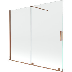 Mexen Velar Kádparaván 2 részes  csúszó 180 x 150 cm,  átlátszó nano, rózsa arany - 896-180-000-01-60 Kádparaván Fürdökád Mexen