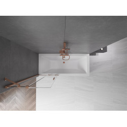 Mexen Velar Kádparaván 2 részes  csúszó 75 x 150 cm,  átlátszó nano, réz csiszolt- 896-075-000-01-65 Kádparaván