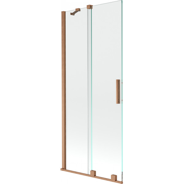 Mexen Velar Kádparaván 2 részes  csúszó 80 x 150 cm,  átlátszó nano, réz csiszolt- 896-080-000-01-65 Kádparaván