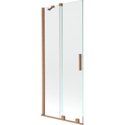 Mexen Velar Kádparaván 2 részes  csúszó 80 x 150 cm,  átlátszó nano, réz csiszolt- 896-080-000-01-65 Kádparaván Fürdökád Mexen