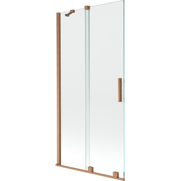 Mexen Velar Kádparaván 2 részes  csúszó 90 x 150 cm,  átlátszó nano, réz csiszolt- 896-090-000-01-65 Kádparaván