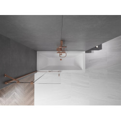 Mexen Velar Kádparaván 2 részes  csúszó 90 x 150 cm,  átlátszó nano, réz csiszolt- 896-090-000-01-65 Kádparaván