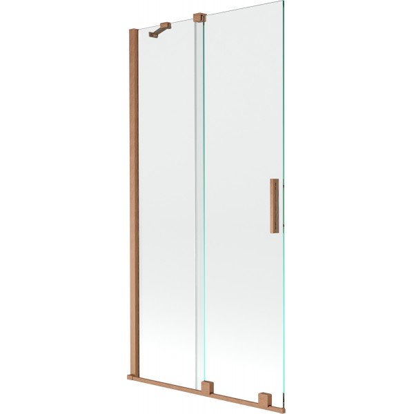 Mexen Velar Kádparaván 2 részes  csúszó 95 x 150 cm,  átlátszó nano, réz csiszolt- 896-095-000-01-65 Kádparaván