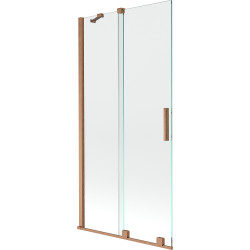 Mexen Velar Kádparaván 2 részes  csúszó 95 x 150 cm,  átlátszó nano, réz csiszolt- 896-095-000-01-65 Kádparaván Fürdökád Mexen