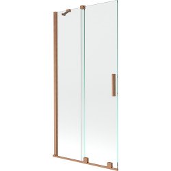 Mexen Velar Kádparaván 2 részes  csúszó 95 x 150 cm,  átlátszó nano, réz csiszolt- 896-095-000-01-65 Kádparaván Fürdökád Mexen