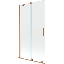 Mexen Velar Kádparaván 2 részes  csúszó 100 x 150 cm,  átlátszó nano, réz csiszolt- 896-100-000-01-65 Kádparaván Fürdökád Mexen