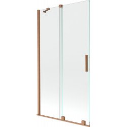Mexen Velar Kádparaván 2 részes  csúszó 100 x 150 cm,  átlátszó nano, réz csiszolt- 896-100-000-01-65 Kádparaván Fürdökád Mexen