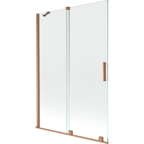 Mexen Velar Kádparaván 2 részes  csúszó 120 x 150 cm,  átlátszó nano, réz csiszolt- 896-120-000-01-65 Kádparaván