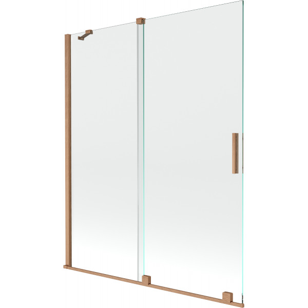 Mexen Velar Kádparaván 2 részes  csúszó 140 x 150 cm,  átlátszó nano, réz csiszolt- 896-140-000-01-65 Kádparaván