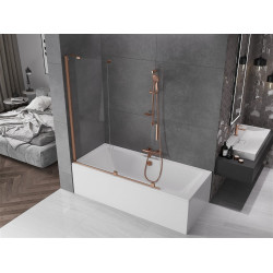 Mexen Velar Kádparaván 2 részes  csúszó 140 x 150 cm,  átlátszó nano, réz csiszolt- 896-140-000-01-65 Kádparaván Fürdökád Mexen