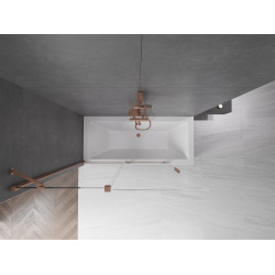 Mexen Velar Kádparaván 2 részes  csúszó 140 x 150 cm,  átlátszó nano, réz csiszolt- 896-140-000-01-65 Kádparaván