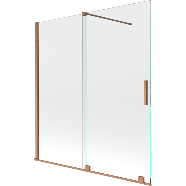 Mexen Velar Kádparaván 2 részes  csúszó 150 x 150 cm,  átlátszó nano, réz csiszolt- 896-150-000-01-65 Kádparaván