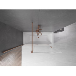 Mexen Velar Kádparaván 2 részes  csúszó 150 x 150 cm,  átlátszó nano, réz csiszolt- 896-150-000-01-65 Kádparaván