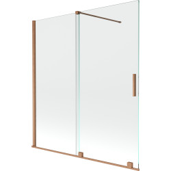 Mexen Velar Kádparaván 2 részes  csúszó 150 x 150 cm,  átlátszó nano, réz csiszolt- 896-150-000-01-65 Kádparaván Fürdökád Mexen