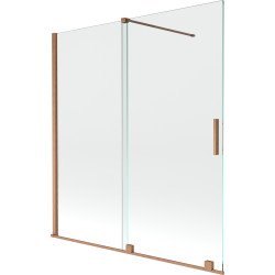 Mexen Velar Kádparaván 2 részes  csúszó 150 x 150 cm,  átlátszó nano, réz csiszolt- 896-150-000-01-65 Kádparaván Fürdökád Mexen