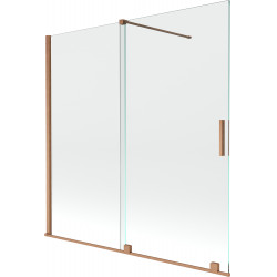 Mexen Velar Kádparaván 2 részes  csúszó 160 x 150 cm,  átlátszó nano, réz csiszolt- 896-160-000-01-65 Kádparaván Fürdökád Mexen